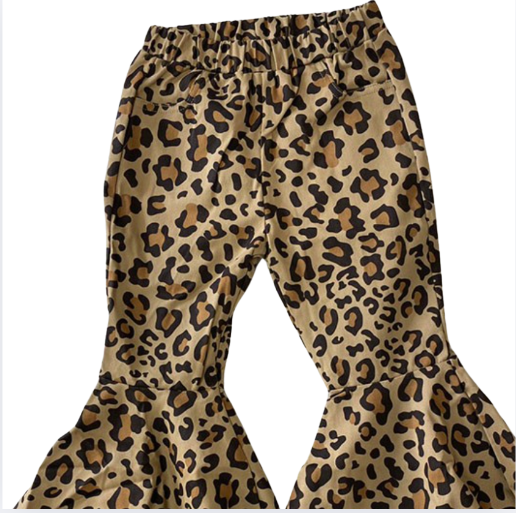 Leopard Tan Bell Bottoms