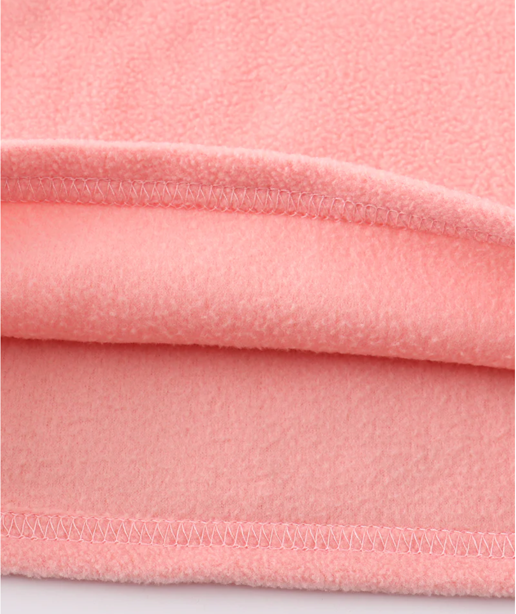 Peach Plaid Patch Fleece