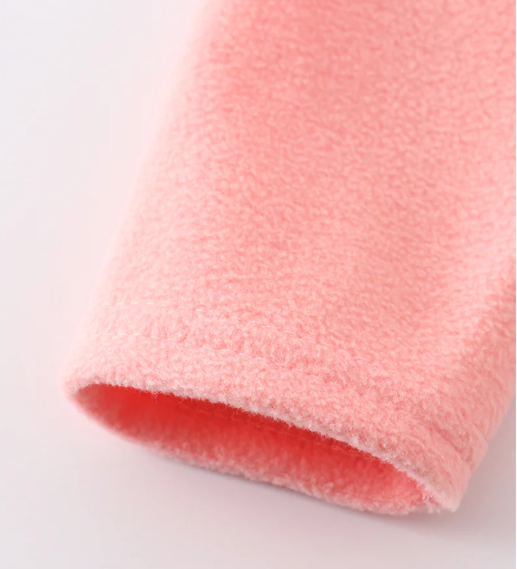 Peach Plaid Patch Fleece