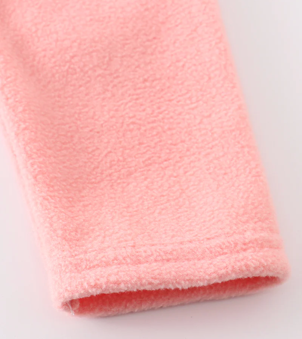 Peach Plaid Patch Fleece