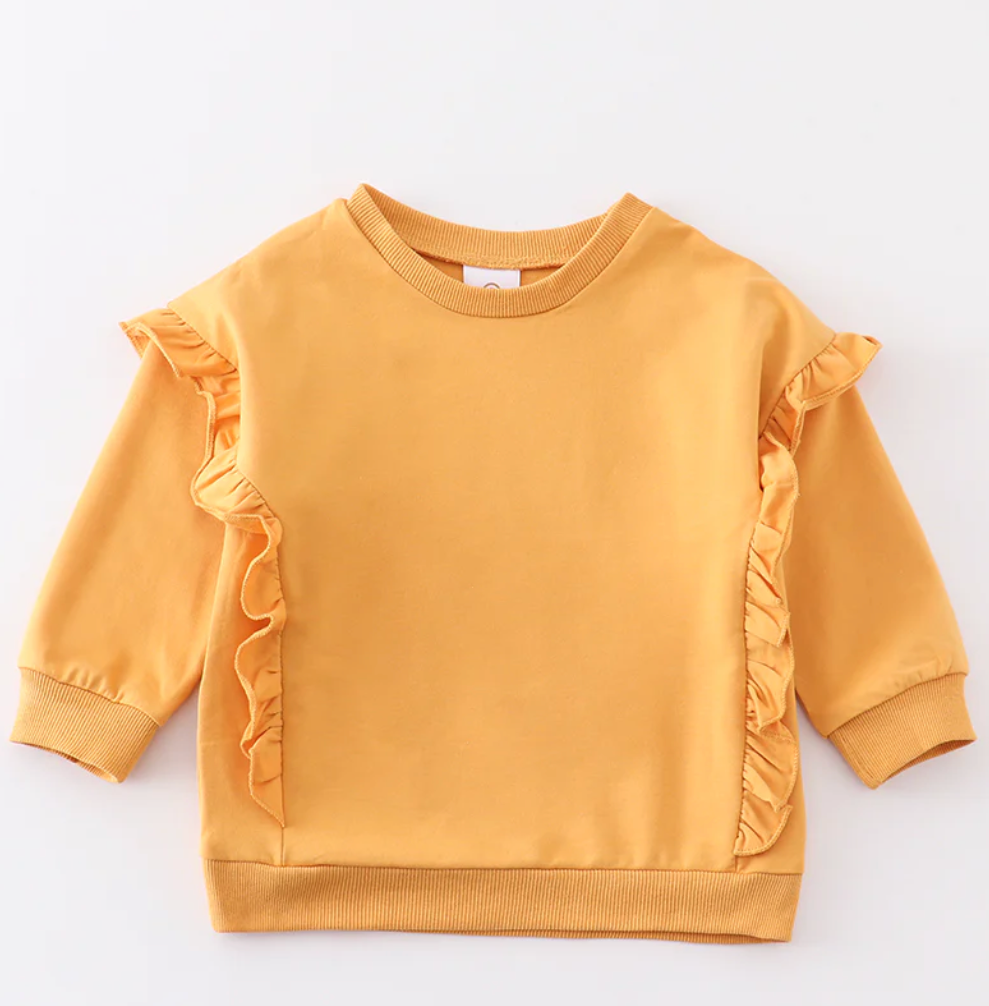 Mustard Ruffle Sweatshirt