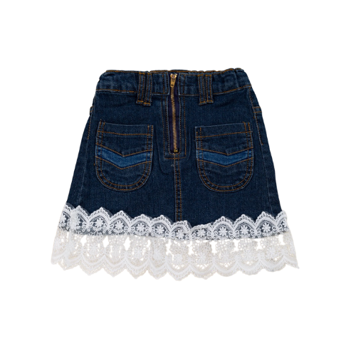 Cacao Lace Denim Skirt