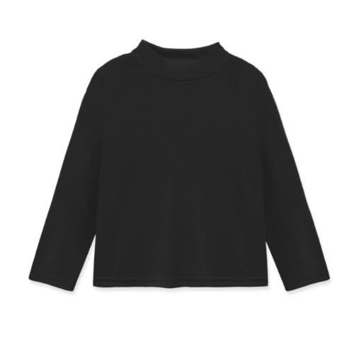 Mockneck Ribbed Tee (Black)
