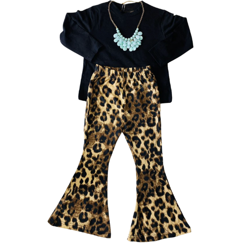 Brown Leopard Bell Bottoms