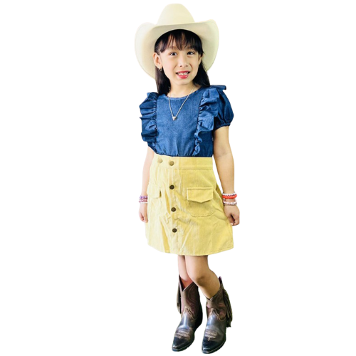 Courgette Corduroy Skirt