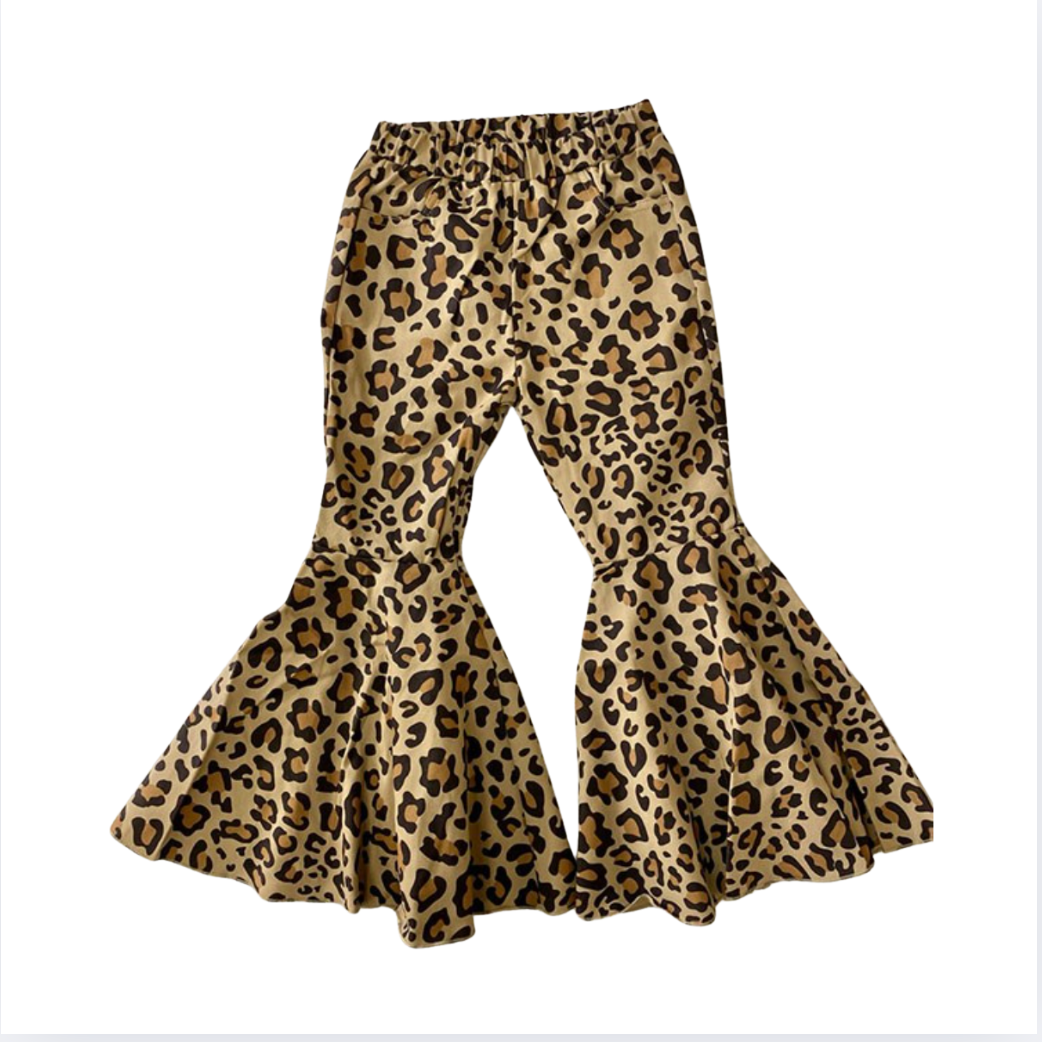 Leopard Tan Bell Bottoms