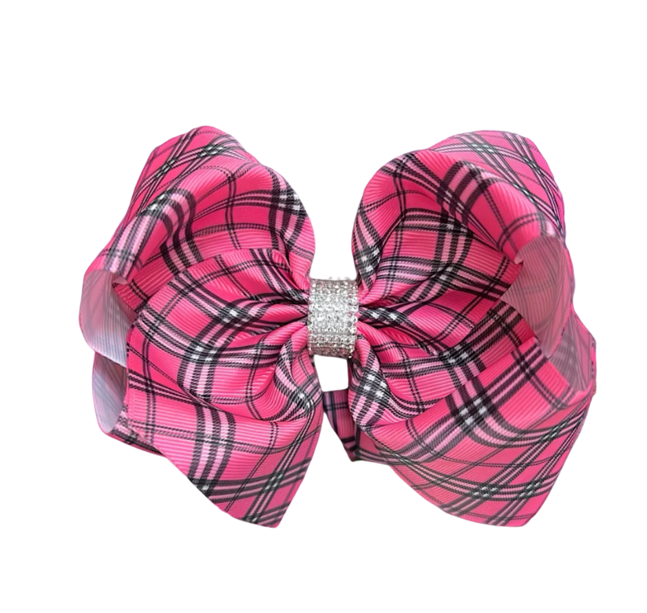 Hot Pink Plaid Bow