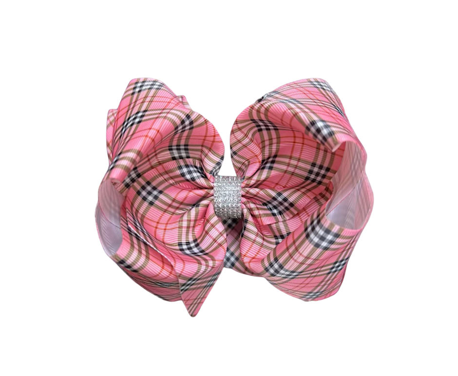 Light Pink Plaid Bow