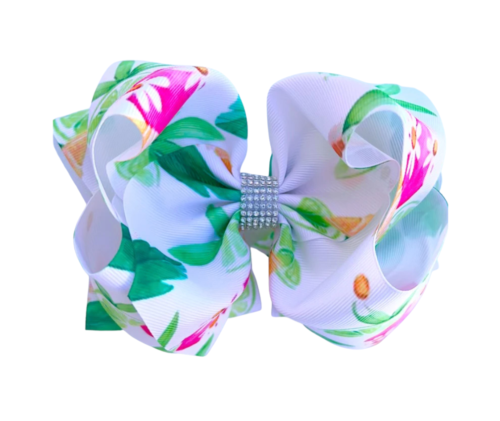 White Flower Hair Bow