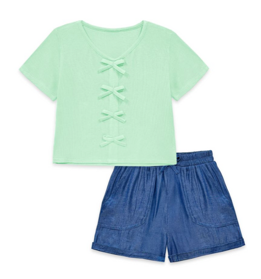 Berry Blue Chambray Shorts