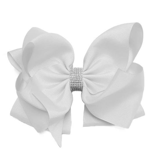 White Rhinestone Hairbow