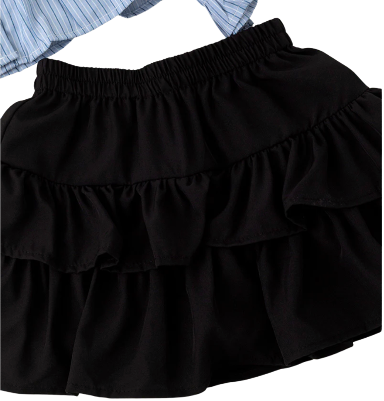 Chic Black Layered Skort