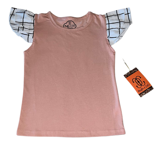 Guava Ruffle Sleeve Tee