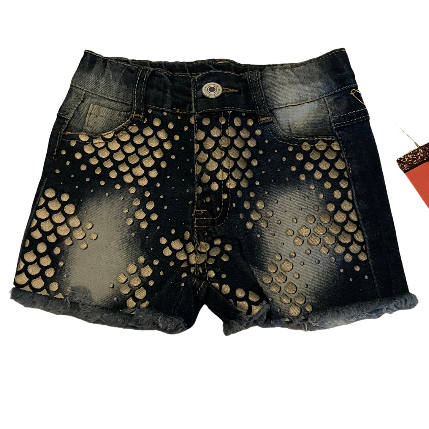 Fish Scales Denim Shorts